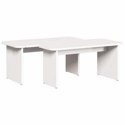 vidaXL Coffee Table 2 pcs White Solid pine wood