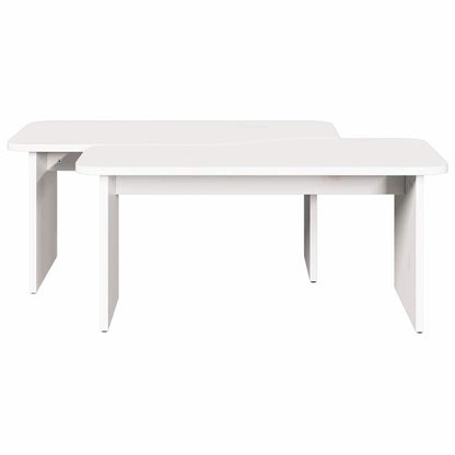 vidaXL Coffee Table 2 pcs White Solid pine wood