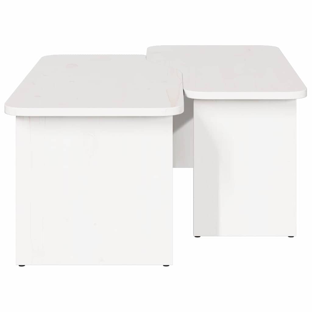 vidaXL Coffee Table 2 pcs White Solid pine wood