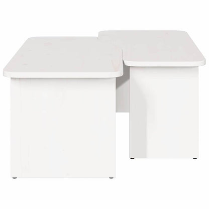 vidaXL Coffee Table 2 pcs White Solid pine wood