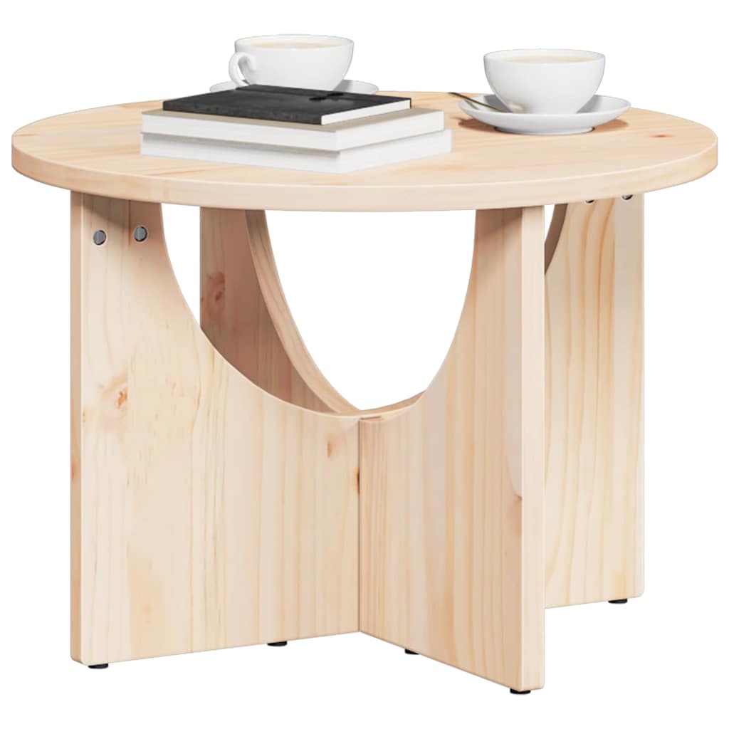 vidaXL Coffee Table Natural 50 x 50 x 35 cm Solid pine wood