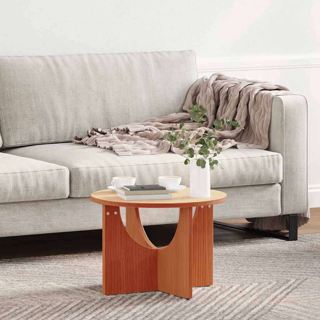 vidaXL Coffee Table Wax Brown 50 x 50 x 35 cm Solid pine wood
