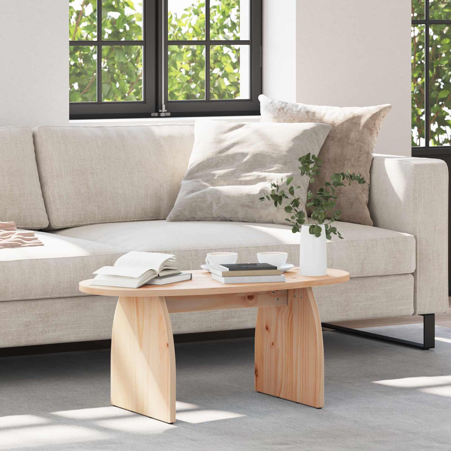 vidaXL Coffee Table Brown 80 x 40 x 35 cm Solid Pine Wood