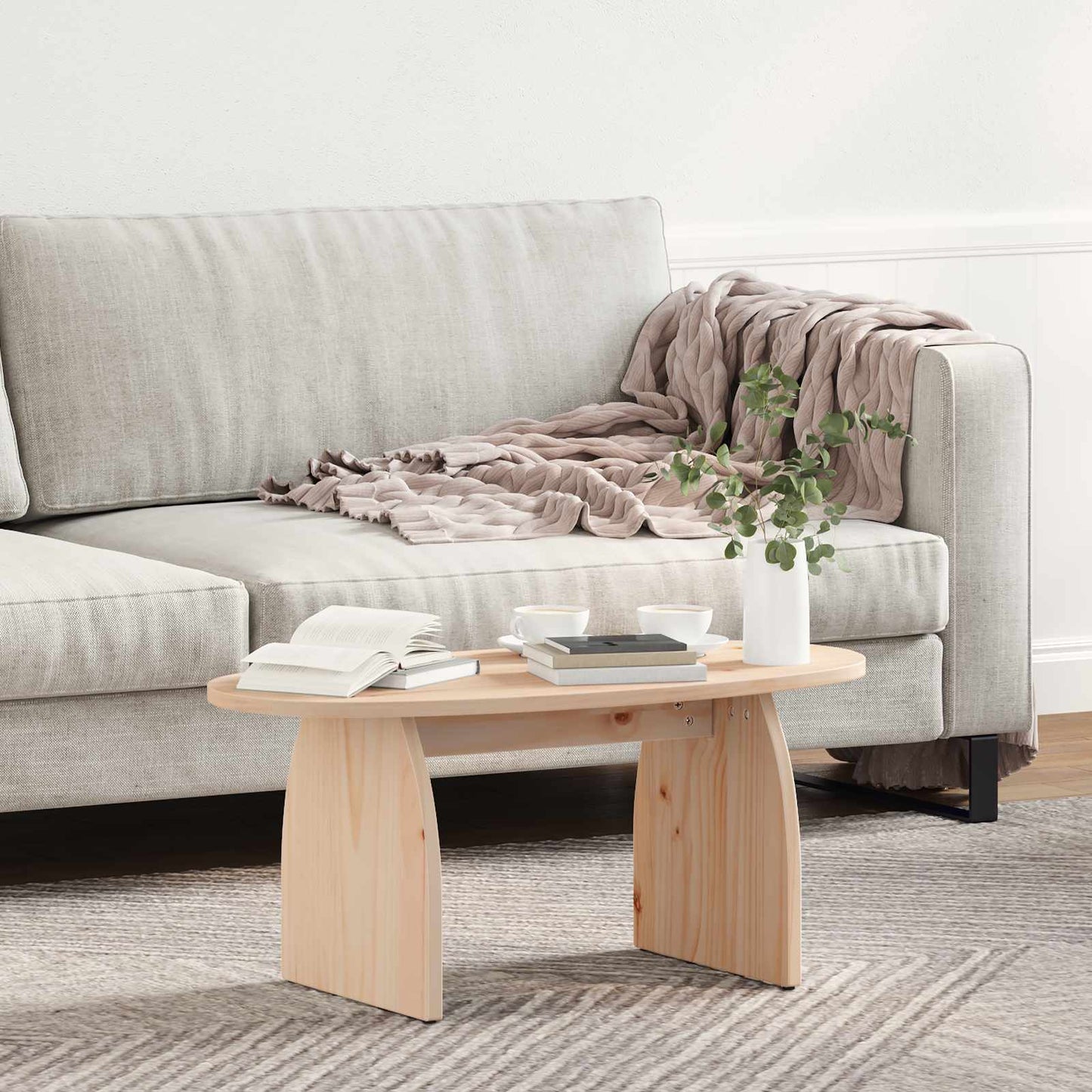 vidaXL Coffee Table Brown 80 x 40 x 35 cm Solid Pine Wood