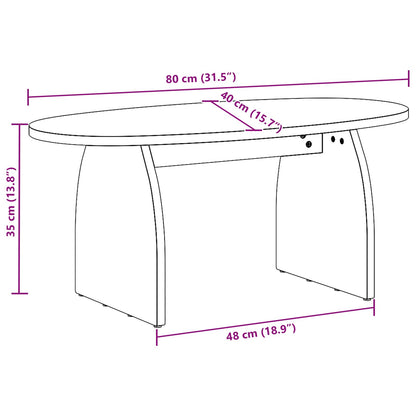 vidaXL Coffee Table Brown 80 x 40 x 35 cm Solid Pine Wood