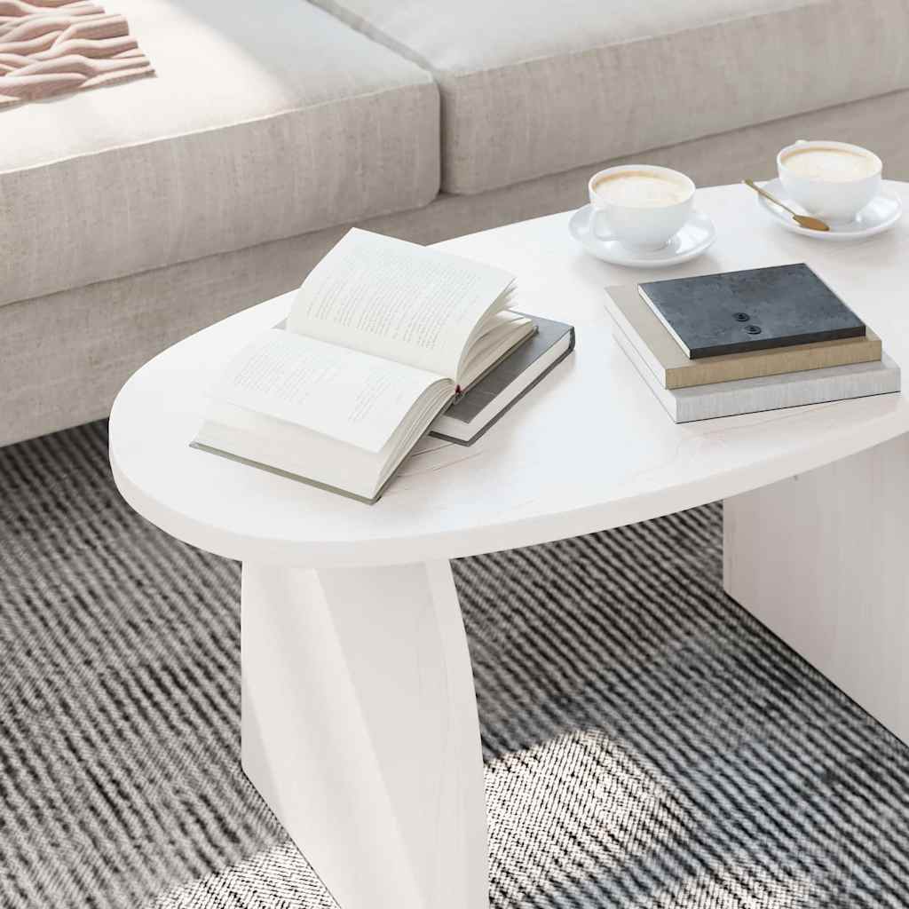 vidaXL Coffee Table White 80 x 40 x 35 cm Solid Pine Wood