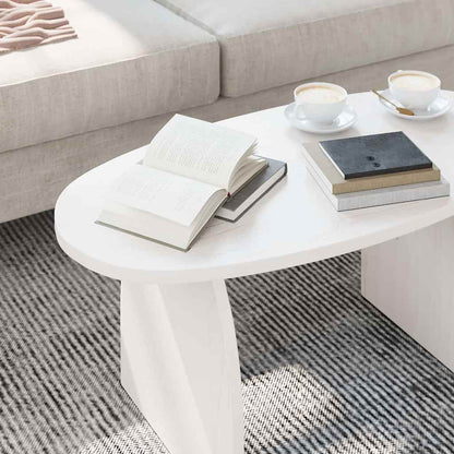 vidaXL Coffee Table White 80 x 40 x 35 cm Solid Pine Wood