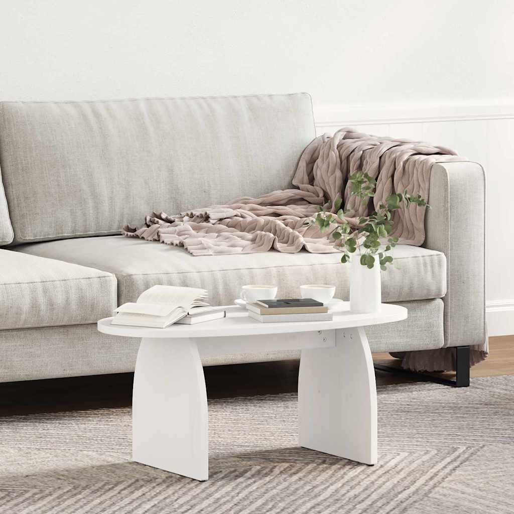 vidaXL Coffee Table White 80 x 40 x 35 cm Solid Pine Wood