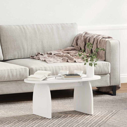 vidaXL Coffee Table White 80 x 40 x 35 cm Solid Pine Wood