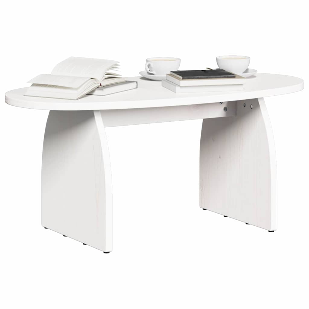 vidaXL Coffee Table White 80 x 40 x 35 cm Solid Pine Wood