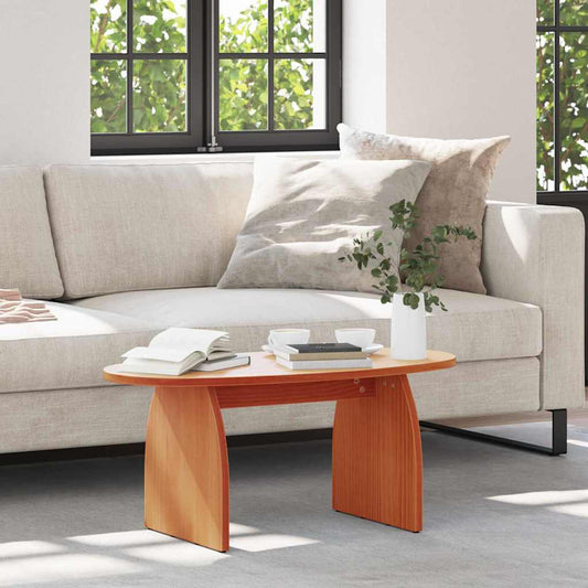 vidaXL Coffee Table Wax Brown 80 x 40 x 35 cm Solid Pine Wood