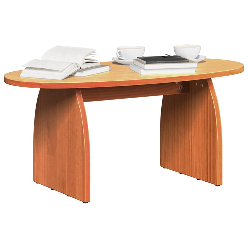 vidaXL Coffee Table Wax Brown 80 x 40 x 35 cm Solid Pine Wood
