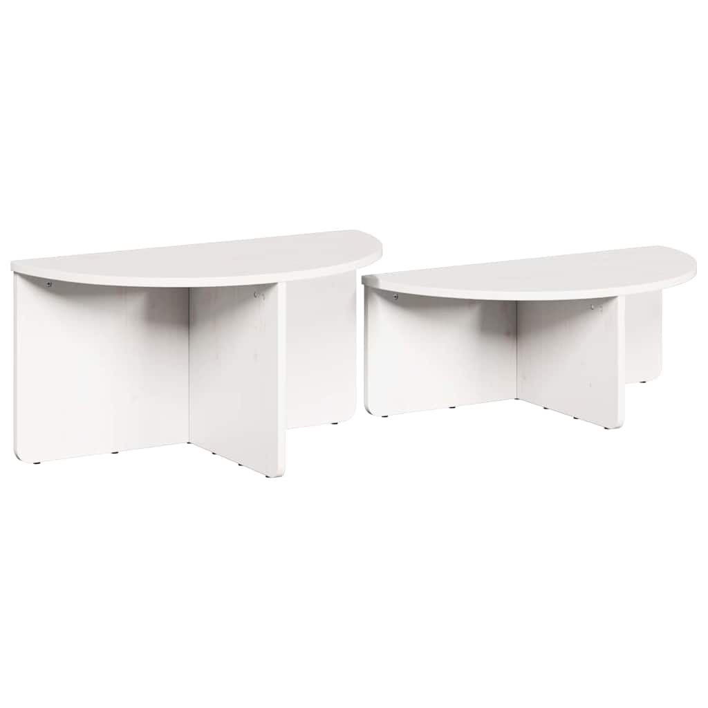 vidaXL Coffee Table 2 pcs White Solid pine wood