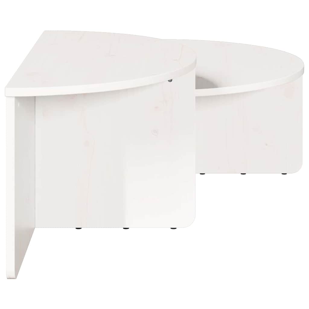 vidaXL Coffee Table 2 pcs White Solid pine wood