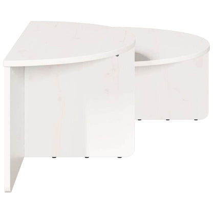 vidaXL Coffee Table 2 pcs White Solid pine wood
