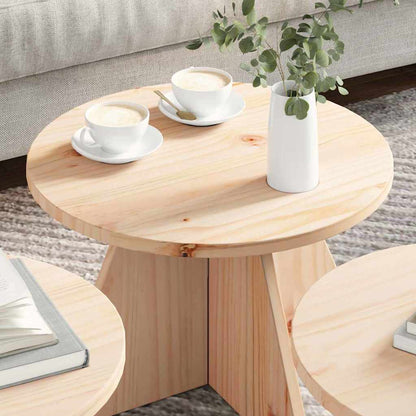vidaXL Coffee Table 3 pcs Natural