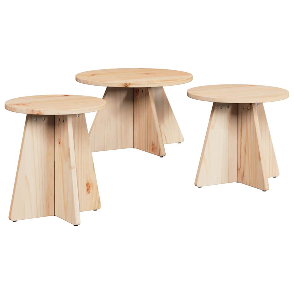 vidaXL Coffee Table 3 pcs Natural