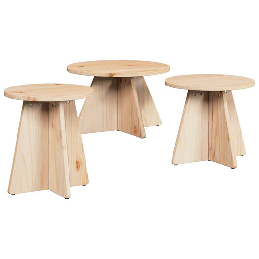 vidaXL Coffee Table 3 pcs Natural