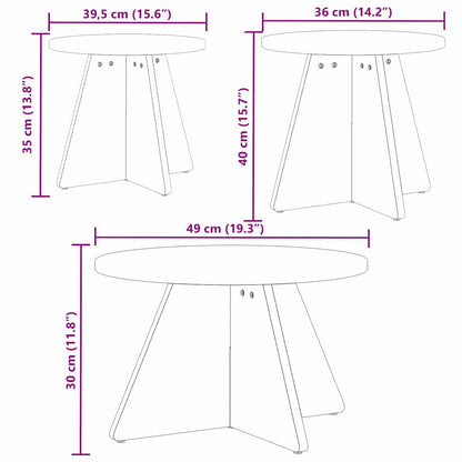 vidaXL Coffee Table 3 pcs Natural