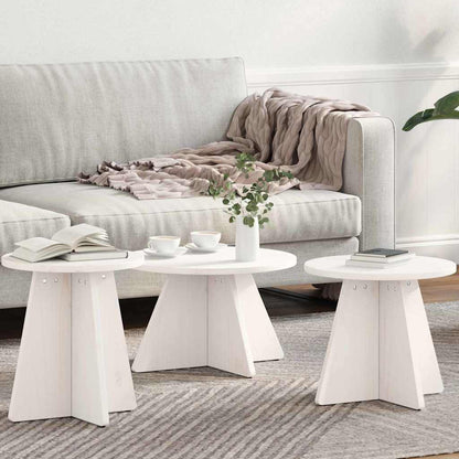 vidaXL Coffee Table 3 pcs White