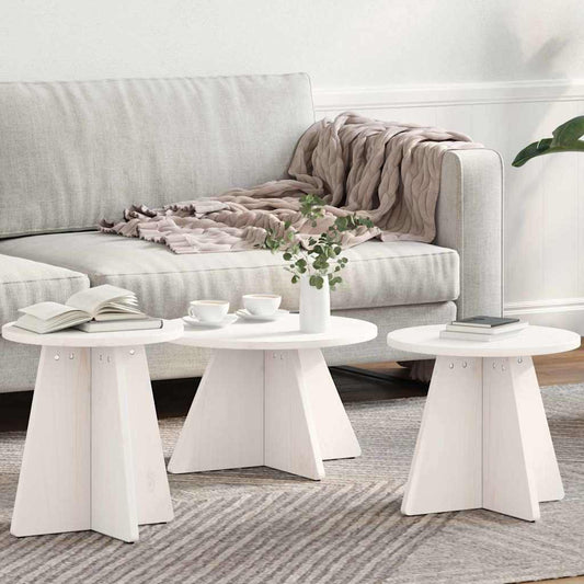 vidaXL Coffee Table 3 pcs White