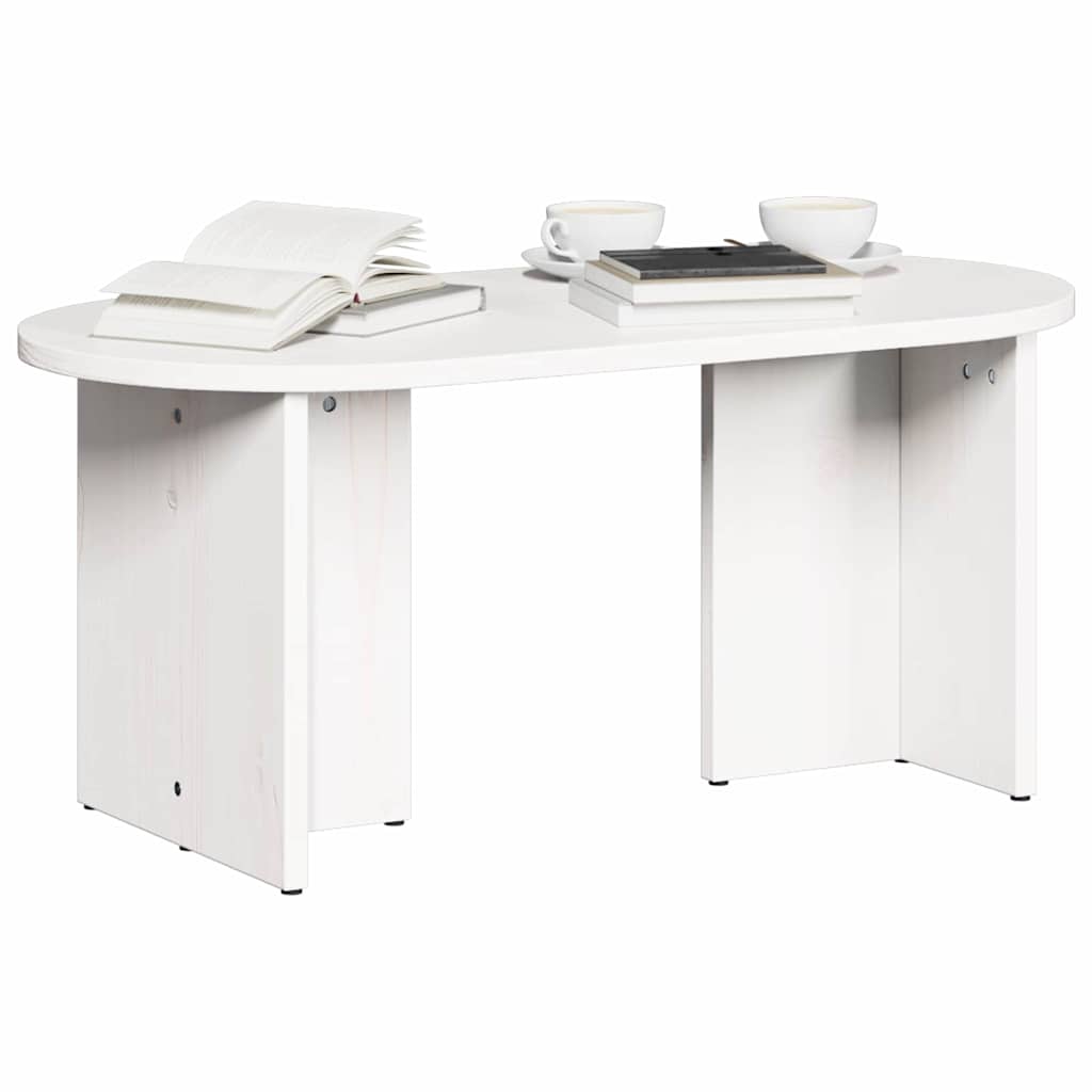 vidaXL Coffee Table White 80 x 39.5 x 35 cm Solid Pine wood