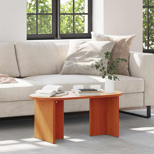 vidaXL Coffee Table Wax Brown 80 x 39.5 x 35 cm Solid Pine wood