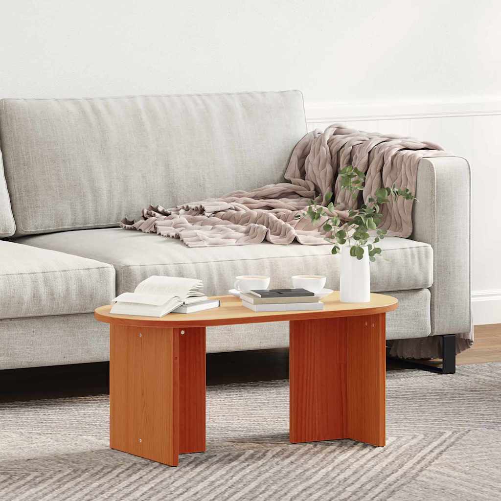 vidaXL Coffee Table Wax Brown 80 x 39.5 x 35 cm Solid Pine wood