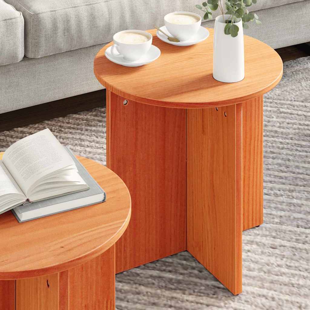 vidaXL Coffee Table 2 pcs Wax Brown