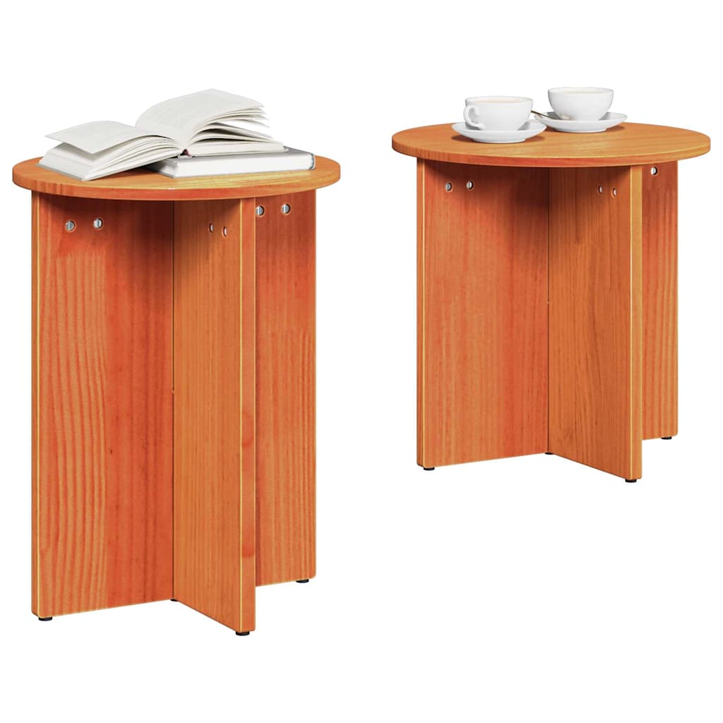 vidaXL Coffee Table 2 pcs Wax Brown
