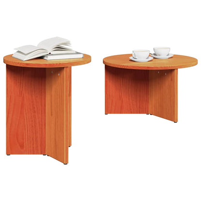 vidaXL Coffee Table 2 pcs Wax Brown Solid Pine wood