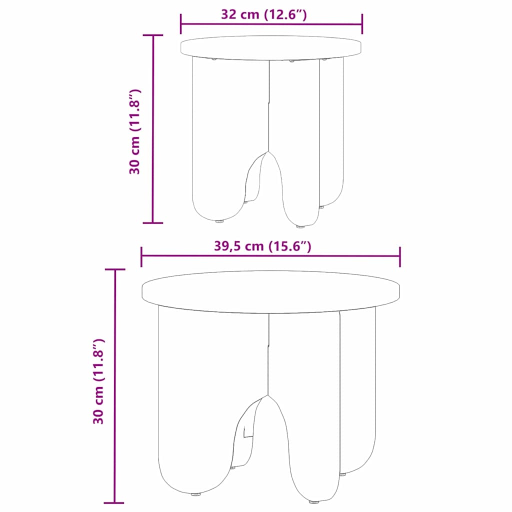 vidaXL Coffee Table 2 pcs White Solid Pine wood