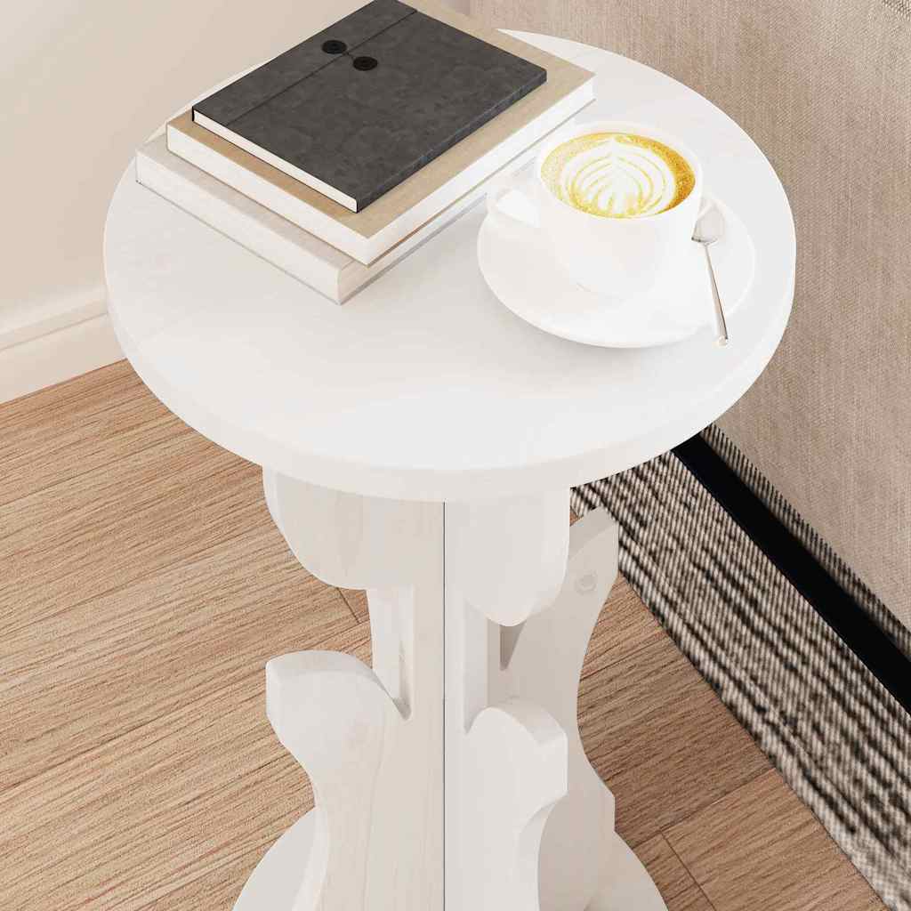vidaXL Coffee Table White 39.5 x 39.5 x 53.5 cm Solid pine wood