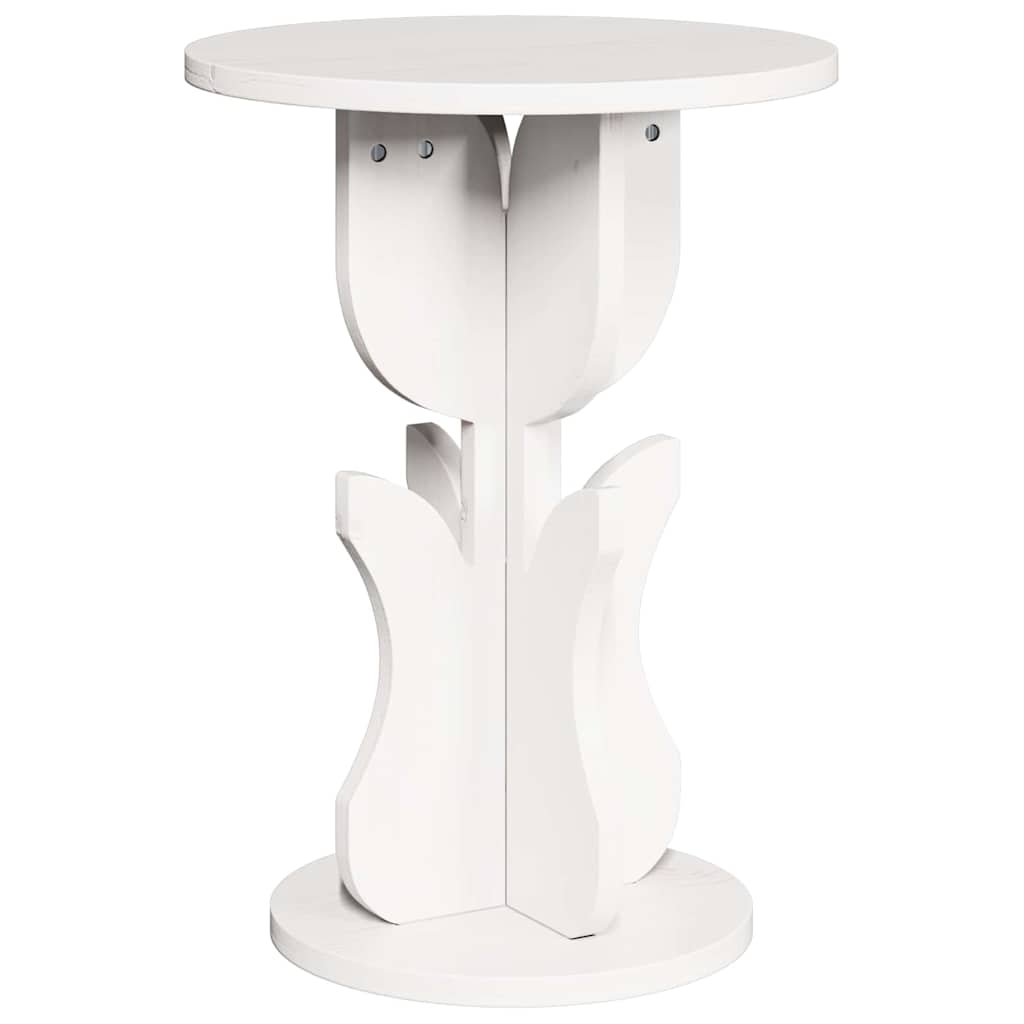 vidaXL Coffee Table White 39.5 x 39.5 x 53.5 cm Solid pine wood