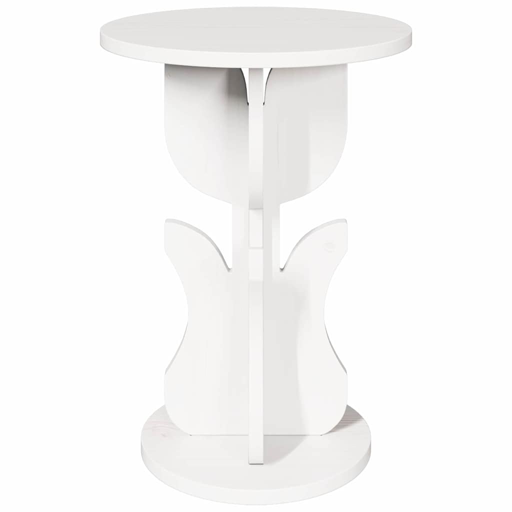 vidaXL Coffee Table White 39.5 x 39.5 x 53.5 cm Solid pine wood