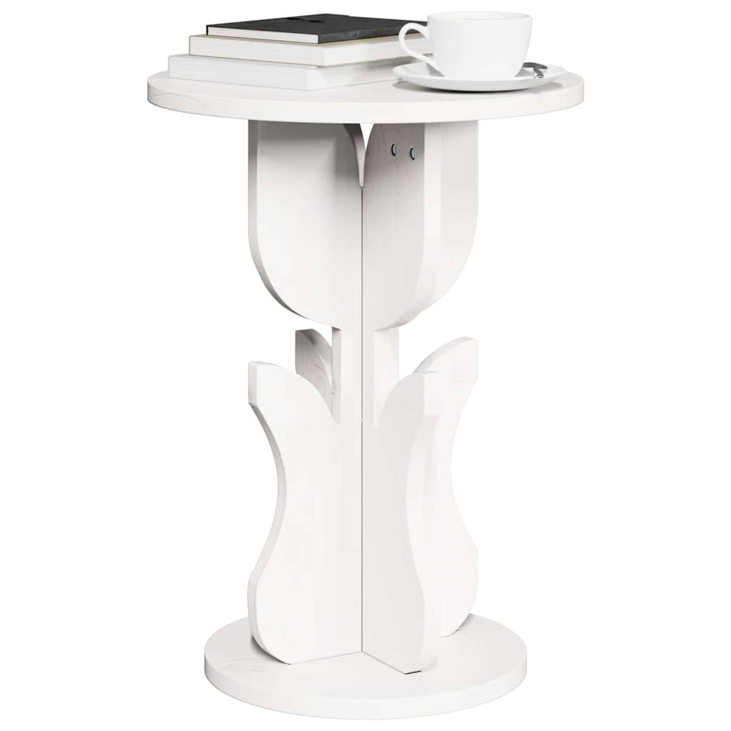 vidaXL Coffee Table White 39.5 x 39.5 x 53.5 cm Solid pine wood