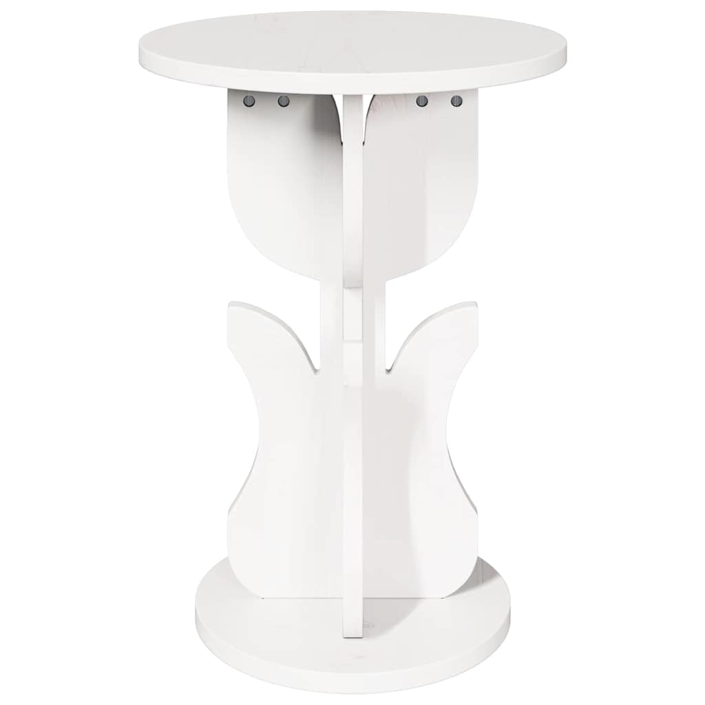 vidaXL Coffee Table White 39.5 x 39.5 x 53.5 cm Solid pine wood