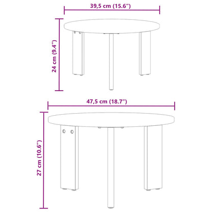 vidaXL Coffee Table 2 pcs Natural Solid Pine wood