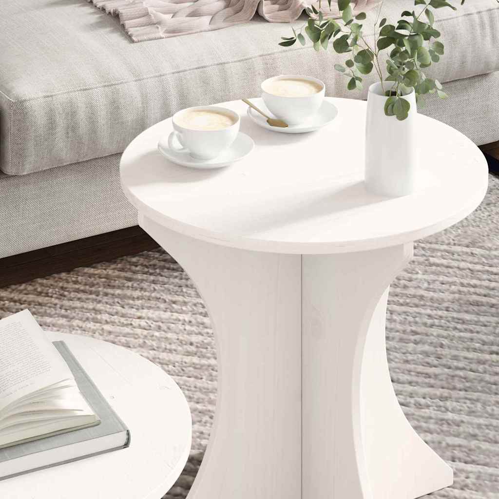vidaXL Coffee Table 2 pcs White Solid pine wood