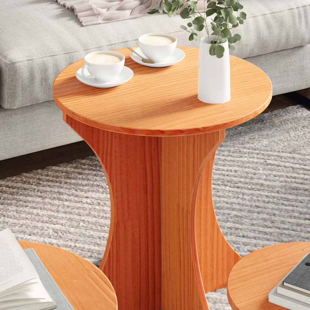 vidaXL Coffee Table 3 pcs Wax Brown