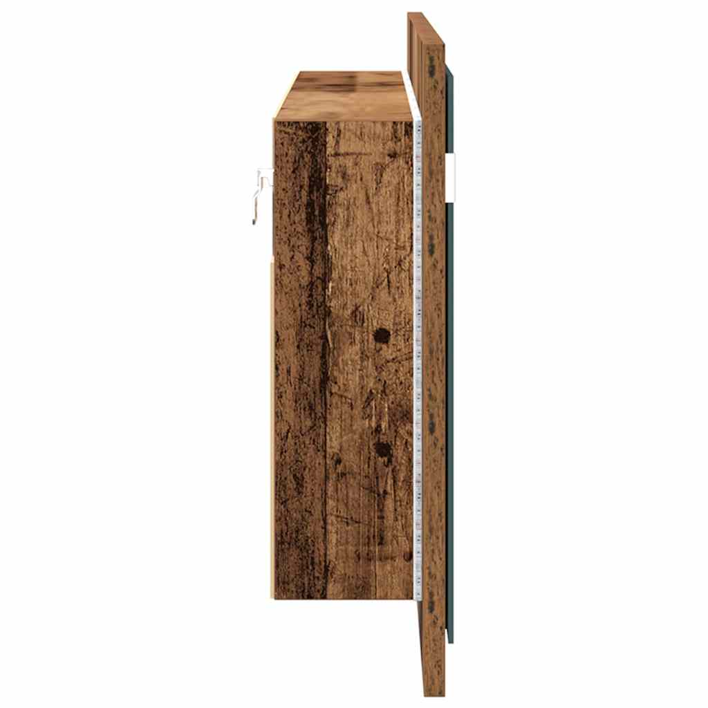 vidaXL LED Mirror Cabinet Old Wood 100 x 12 x 45 cm Engineered Wood