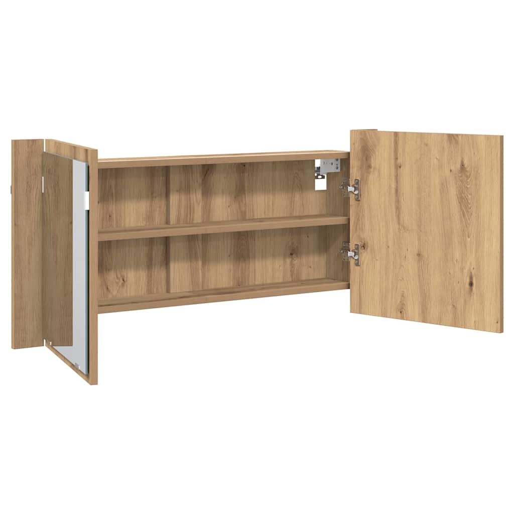 vidaXL LED Mirror Cabinet Artisan Oak 100 x 12 x 45 cm Engineered Wood