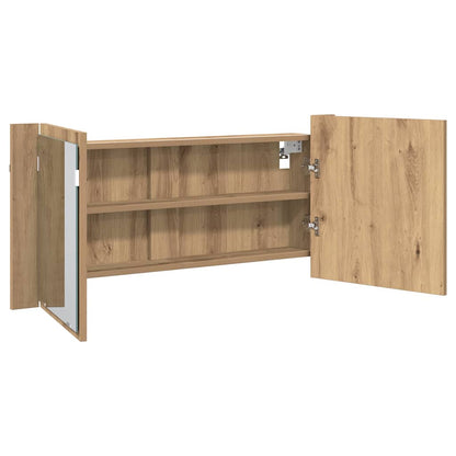 vidaXL LED Mirror Cabinet Artisan Oak 100 x 12 x 45 cm Engineered Wood