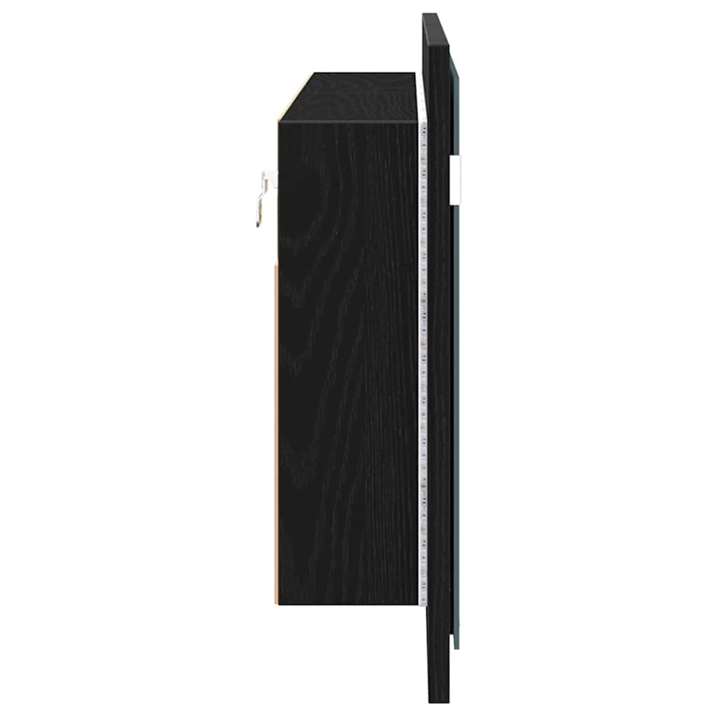 vidaXL LED Mirror Cabinet Black Oak 100 x 12 x 45 cm Engineered Wood