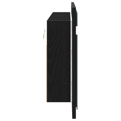 vidaXL LED Mirror Cabinet Black Oak 100 x 12 x 45 cm Engineered Wood