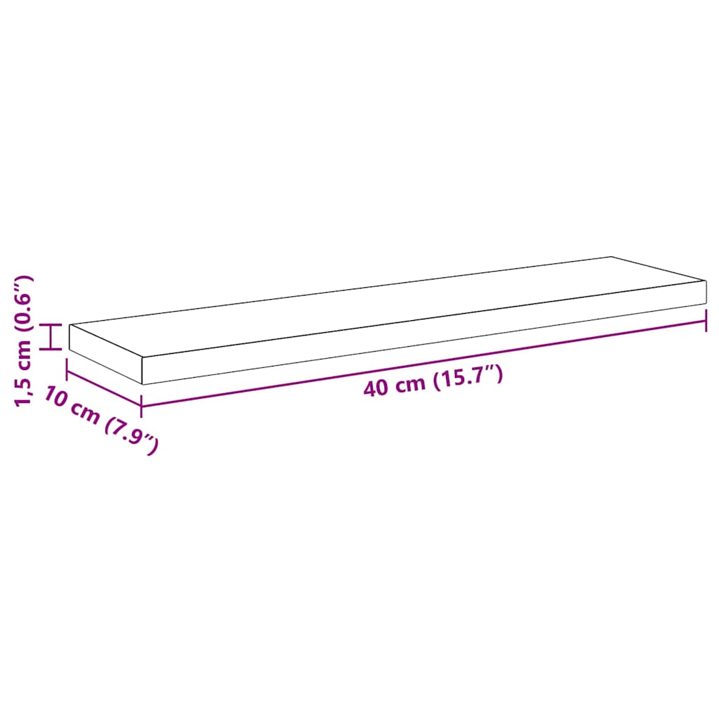 vidaXL Bookshelf Board 3-Tier 4 pcs 40 x 10 x 1.5 cm Engineered Wood