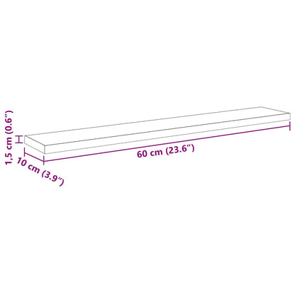 vidaXL Bookshelf Board 4 pcs Black 60 x 10 x 1.5 cm Engineered Wood
