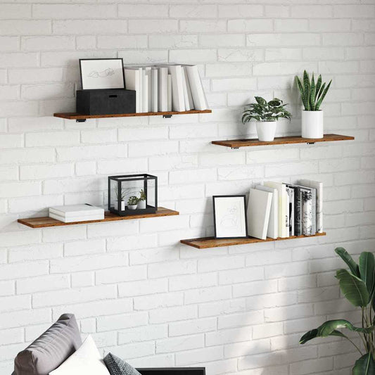 vidaXL Bookshelf Board 3-Tier 4 pcs 80 x 20 x 1.5 cm Engineered Wood