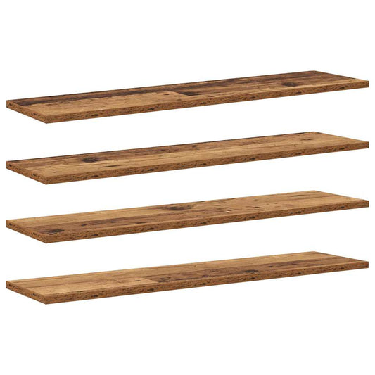 vidaXL Bookshelf Board 3-Tier 4 pcs 80 x 20 x 1.5 cm Engineered Wood