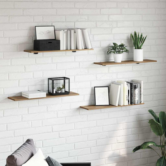 vidaXL Bookshelf Board 3-Tier 4 pcs 80 x 20 x 1.5 cm Engineered Wood